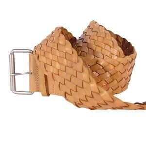 GAP Wide Braided Leather Belt Trench buckle Women's S